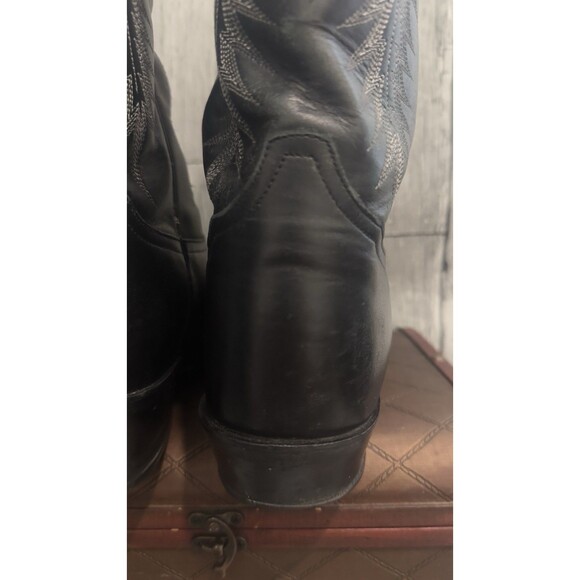 TONY LAMA Men\'s Leather Cowboy Western Dress Boots Sz 9.5EE Black